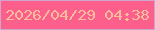 文字の大きさ：4、枠の色：cea6cb、背景の色：fd5f8d、文字の色：fabd9b 無料ブログパーツのブログ時計