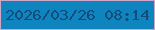 文字の大きさ：4、枠の色：cea7c6、背景の色：0e85be、文字の色：114c7d 無料ブログパーツのブログ時計