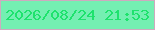 文字の大きさ：3、枠の色：ceaabf、背景の色：74efb2、文字の色：1ee26d 無料ブログパーツのブログ時計