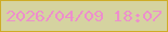 文字の大きさ：2、枠の色：ceac27、背景の色：d5d3a0、文字の色：ed8fcc 無料ブログパーツのブログ時計