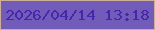 文字の大きさ：2、枠の色：ceae95、背景の色：715db9、文字の色：4925ab 無料ブログパーツのブログ時計