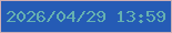 文字の大きさ：5、枠の色：ceaeb3、背景の色：255bb5、文字の色：65b0b1 無料ブログパーツのブログ時計