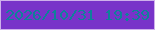 文字の大きさ：5、枠の色：ceb0eb、背景の色：7833c9、文字の色：0f8199 無料ブログパーツのブログ時計