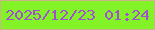 文字の大きさ：2、枠の色：ceb28b、背景の色：83f327、文字の色：a150d2 無料ブログパーツのブログ時計