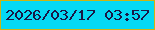 文字の大きさ：5、枠の色：ceb410、背景の色：05d9f3、文字の色：191846 無料ブログパーツのブログ時計