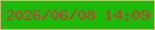 文字の大きさ：3、枠の色：ceb77a、背景の色：1bbb07、文字の色：c9383b 無料ブログパーツのブログ時計