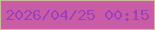 文字の大きさ：3、枠の色：ceba9b、背景の色：c85da6、文字の色：9d40bd 無料ブログパーツのブログ時計