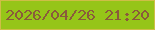 文字の大きさ：2、枠の色：cebe46、背景の色：96c518、文字の色：8a5b3b 無料ブログパーツのブログ時計