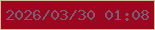 文字の大きさ：1、枠の色：cebe95、背景の色：9c071f、文字の色：7a5e77 無料ブログパーツのブログ時計
