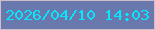 文字の大きさ：4、枠の色：cebecb、背景の色：6979ae、文字の色：06e6fd 無料ブログパーツのブログ時計