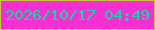 文字の大きさ：2、枠の色：cec14e、背景の色：f82fd0、文字の色：10d8a8 無料ブログパーツのブログ時計