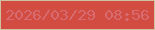 文字の大きさ：3、枠の色：cec1a0、背景の色：d34c41、文字の色：d76b70 無料ブログパーツのブログ時計