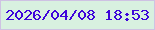 文字の大きさ：5、枠の色：cec2e3、背景の色：d8f1e0、文字の色：3e05da 無料ブログパーツのブログ時計