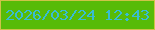 文字の大きさ：4、枠の色：cec348、背景の色：57bb08、文字の色：38bcd3 無料ブログパーツのブログ時計
