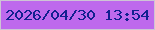 文字の大きさ：2、枠の色：cec4d5、背景の色：be69ed、文字の色：122090 無料ブログパーツのブログ時計
