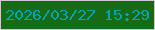 文字の大きさ：5、枠の色：cec8d0、背景の色：166c16、文字の色：04a5ae 無料ブログパーツのブログ時計
