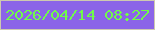 文字の大きさ：4、枠の色：cec9b0、背景の色：8b64e8、文字の色：70fb4a 無料ブログパーツのブログ時計
