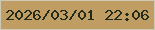 文字の大きさ：1、枠の色：cec9b5、背景の色：bf9d63、文字の色：232c1a 無料ブログパーツのブログ時計