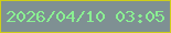 文字の大きさ：1、枠の色：cece19、背景の色：7f9093、文字の色：8af092 無料ブログパーツのブログ時計