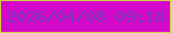 文字の大きさ：2、枠の色：ced03a、背景の色：d408cb、文字の色：743bb4 無料ブログパーツのブログ時計