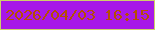 文字の大きさ：4、枠の色：ced06a、背景の色：a718e8、文字の色：b54e03 無料ブログパーツのブログ時計