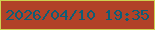 文字の大きさ：4、枠の色：ced251、背景の色：b14228、文字の色：0c5e77 無料ブログパーツのブログ時計
