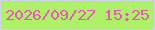 文字の大きさ：5、枠の色：ced2f3、背景の色：aef169、文字の色：eb56b7 無料ブログパーツのブログ時計