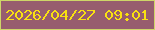 文字の大きさ：5、枠の色：ced668、背景の色：975d6e、文字の色：f9e111 無料ブログパーツのブログ時計