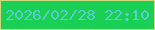 文字の大きさ：2、枠の色：ced97e、背景の色：19d055、文字の色：59cecb 無料ブログパーツのブログ時計