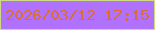 文字の大きさ：4、枠の色：ced982、背景の色：b071fc、文字の色：db6d33 無料ブログパーツのブログ時計