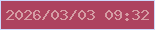 文字の大きさ：5、枠の色：ced9fb、背景の色：ad435f、文字の色：d59ca4 無料ブログパーツのブログ時計