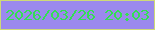 文字の大きさ：5、枠の色：ceda77、背景の色：9b89ed、文字の色：33df53 無料ブログパーツのブログ時計