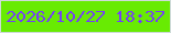 文字の大きさ：2、枠の色：cedbd8、背景の色：68eb03、文字の色：7540f5 無料ブログパーツのブログ時計