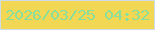 文字の大きさ：2、枠の色：cedbeb、背景の色：f1d753、文字の色：8ade9b 無料ブログパーツのブログ時計