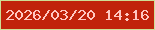 文字の大きさ：3、枠の色：cede95、背景の色：c1230b、文字の色：ffc7c1 無料ブログパーツのブログ時計