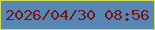 文字の大きさ：4、枠の色：cedf56、背景の色：5987b4、文字の色：77151a 無料ブログパーツのブログ時計