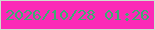 文字の大きさ：2、枠の色：cedfce、背景の色：fb29b7、文字の色：3dac73 無料ブログパーツのブログ時計