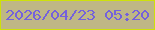 文字の大きさ：4、枠の色：cee10a、背景の色：bfb785、文字の色：7461dc 無料ブログパーツのブログ時計