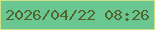文字の大きさ：2、枠の色：cee285、背景の色：6ac791、文字の色：51652d 無料ブログパーツのブログ時計