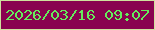 文字の大きさ：3、枠の色：cee29e、背景の色：890350、文字の色：65ed5c 無料ブログパーツのブログ時計