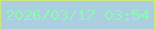 文字の大きさ：5、枠の色：cee77c、背景の色：abcee0、文字の色：8df9b3 無料ブログパーツのブログ時計