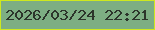 文字の大きさ：5、枠の色：cee81f、背景の色：7dae83、文字の色：2c352b 無料ブログパーツのブログ時計
