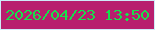 文字の大きさ：3、枠の色：ceeaf8、背景の色：b81e6e、文字の色：16e14c 無料ブログパーツのブログ時計