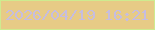 文字の大きさ：2、枠の色：ceeb8f、背景の色：e7cb86、文字の色：c6bddf 無料ブログパーツのブログ時計