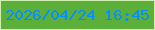 文字の大きさ：1、枠の色：ceefaf、背景の色：5caf38、文字の色：058eff 無料ブログパーツのブログ時計