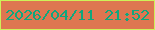 文字の大きさ：5、枠の色：cef159、背景の色：de7651、文字の色：0ea77e 無料ブログパーツのブログ時計
