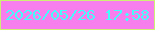 文字の大きさ：4、枠の色：cef175、背景の色：f67fed、文字の色：44fcf9 無料ブログパーツのブログ時計