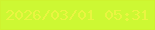 文字の大きさ：3、枠の色：cef32f、背景の色：cdf833、文字の色：e9f541 無料ブログパーツのブログ時計