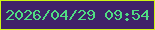 文字の大きさ：2、枠の色：cef514、背景の色：402269、文字の色：50dc83 無料ブログパーツのブログ時計