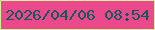 文字の大きさ：2、枠の色：cef599、背景の色：ec498d、文字の色：0e5b5b 無料ブログパーツのブログ時計